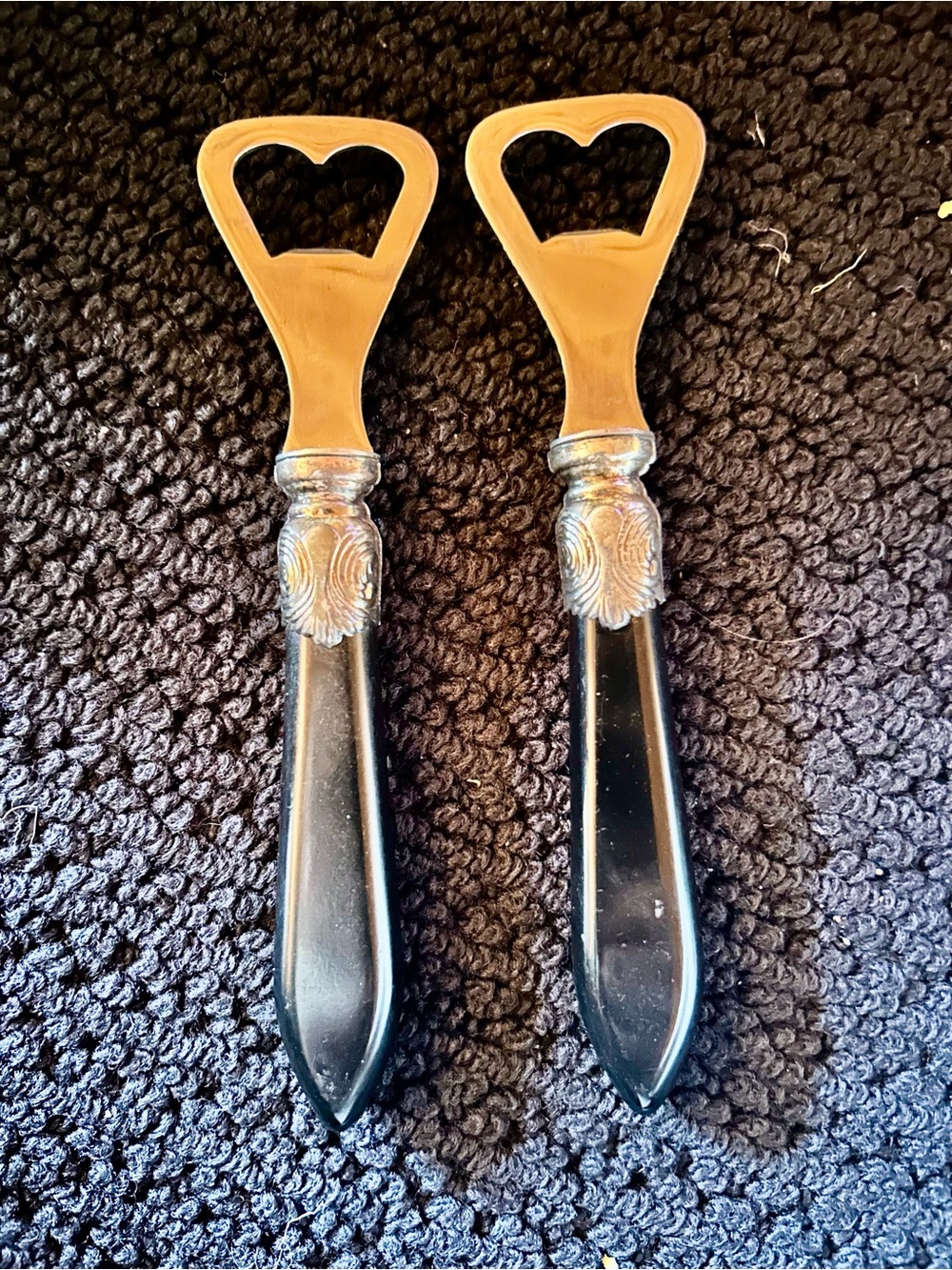 Vintage Style Bottle Openers with Black Enameled Handle